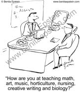 funny college cartoons university higher education faculty interview math mathematics art music horticulture nursing creative writing biology academia academics teach teacher teach computer  cartoon 1320